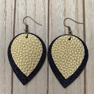 New! | Handmade Faux Leather Earrings Double